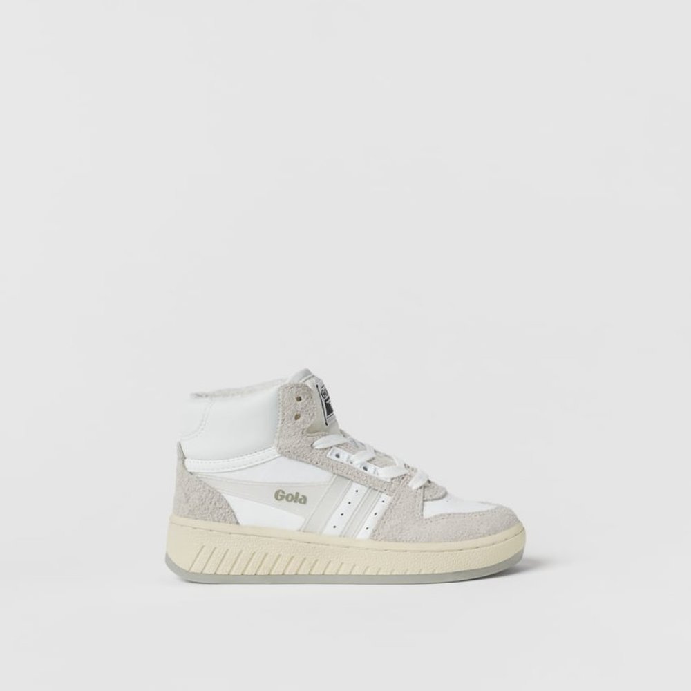NWOB ZARA KIDS/ LEATHER HIGH TOP SNEAKERS BY GOLA X ZARA  WHITE - REF. 4208/030